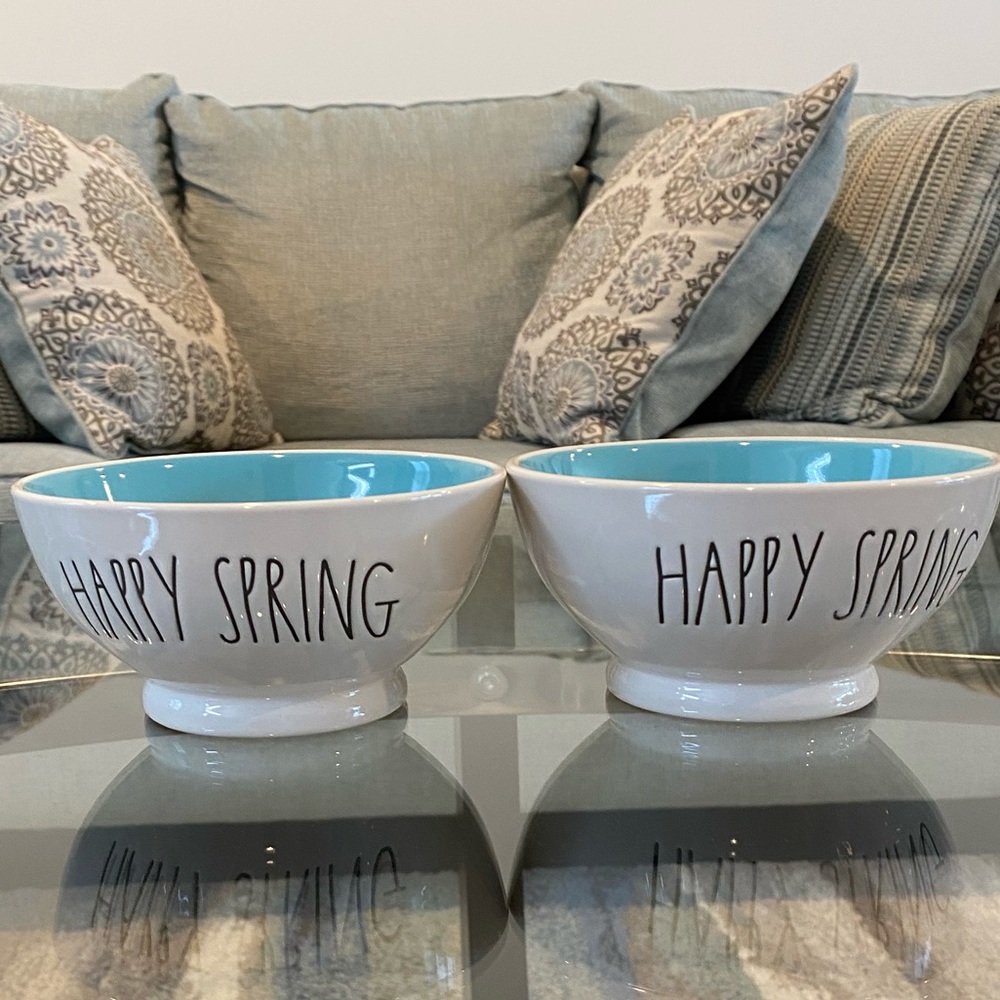 Set of 2 Rae Dunn Happy Spring Bowls